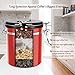 Airtight Coffee Canister, HOKEKI Stainless Steel Container for the Kitchen, Coffee Ground Vault Jar With One Way Co2 Valve And Scoop, Tea Coffee Sugar, Extra Coffee Spoon, 16 oz (Red)