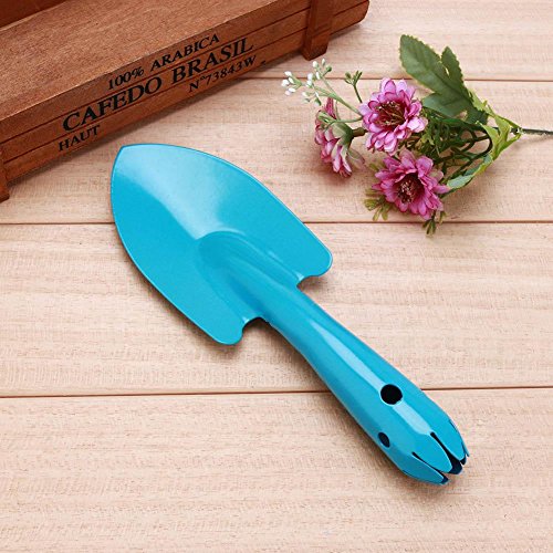 Mikolot Mini Metal Garden Hand Shovel Flower Soil Planting Kids Spade Tool(Blue) - Thumbnail 3