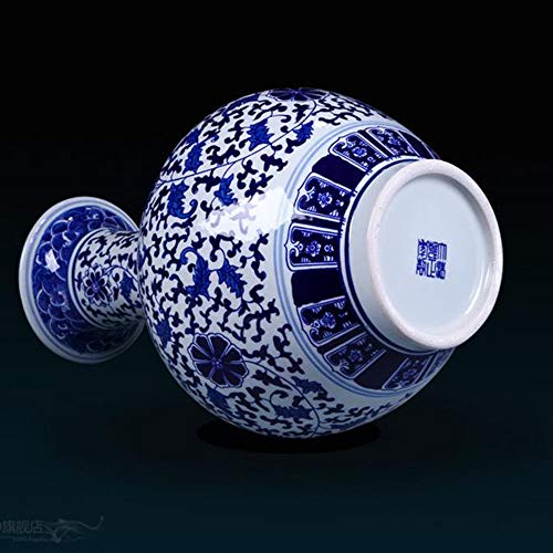 Ceramic Vase Blue and White Porcelain vase Home Living Room Flower vase Antique Blue and White Porcelain vase Handmade vase Hand-Painted - Thumbnail 4
