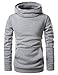 LOCALMODE Men's Stylish Pullover Funnel Collar Fleece Hoodie Sweatshirt Gray M