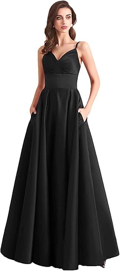 black bridesmaid dresses with pockets