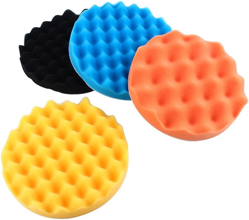 4 pcs Sponge Buff Polishing Pads, Keenso 7'' Car Foam Waxing Buffing Waxing Buff Polisher Pad Set Auto Body Repair