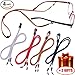 Eyeglass Holder Chain [Pack of 4 + Bonuses] Premium Leather Eyewear Retainer - Womens Mens Sunglasses Eyeglasses Strap for Sports Travelers Drivers - Safety Glasses Strap - Never Lose Glasses Again