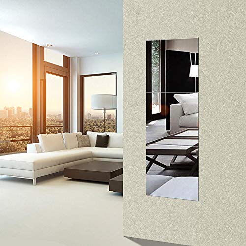 EDGEWOOD Parkwood Wall Mirrors Flexible Real Glass Flat Frameless 3-Piece Set, 16x16 Inches - Thumbnail 4