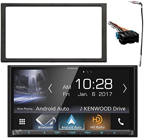 Kenwood 2-DIN In-Dash HD AM/FM Radio DVD Receiver W/ Capacitive Touch Panel, Enrock Double DIN Install Dash Kit, Metra Radio Wiring Harness, Enrock Antenna Adapter (Select 1994-2005 Vehicles)
