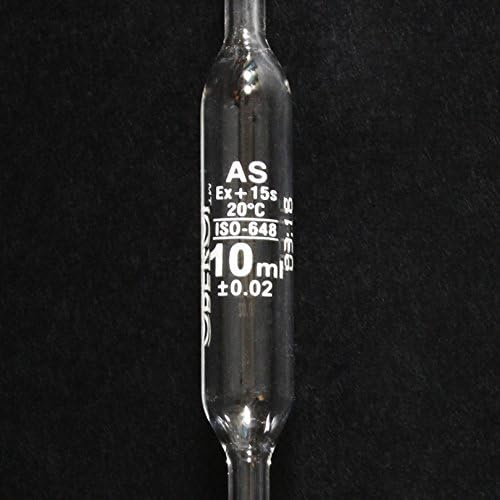 Volumetric Pipette, 10 mL, One mark. Class AS IAW DIN 12691, ISO 648, Pack of 5