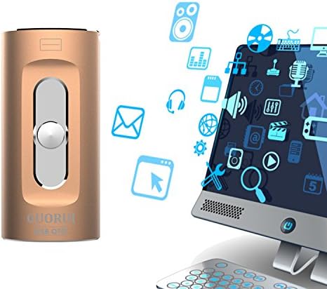iPhone iPad Lightning Flash Drive 128 GB, GUORUI 3 in 1 USB 3.0 Memory Stick Adapter Expansion for Apple IOS Android Computers