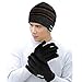 Welltop Compatible Music Hat + Touchscreen Gloves Winter Warm Trendy Hat with Wireless Headset Earphone Stereo Speaker Mic Hands-Free Speaker Hat Texting Gloves Perfect for Christmas gift