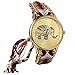 JewelryWe Mothers Day Gift Womens Elephant Pattern Weaved Rope Band Adjustable Bracelet Quartz Watch Birthday Gift