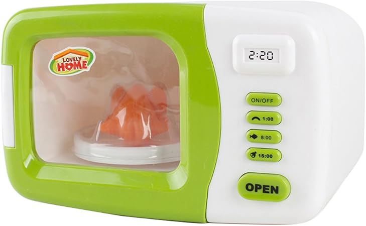 Amazon グリーン 全7スタイル シミュレーション プラスチック製 家電 調理用品 キッズ ロールプレイおもちゃ ままごとおもちゃ 電子レンジ 家事 おもちゃ