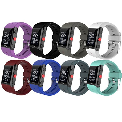 QGHXO Band for Polar V800, Soft Adjustable Silicone Replacement Wrist Watch Band for Polar V800 GPS Sports Watch (No Tracker) (BK) - Thumbnail 4