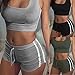 Tuesdays2 Womens Sexy Sports Yoga Crop Tank Top and Shorts 2 Piece Set