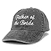 Trendy Apparel Shop Father of The Bride Embroidered Washed Cotton Adjustable Cap - BLACK