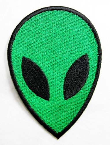 Green Alien Patch Iron on Patch Embroidered Iron on Hat Jacket Hoodie Backpack Ideal for Gift /5.5cm(w) X 7.7cm(h)