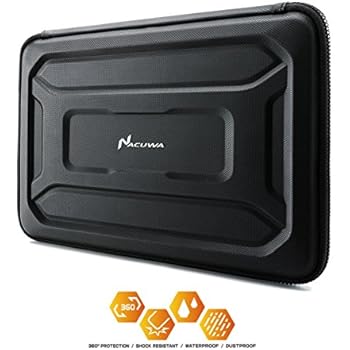 Protective Laptop Case : 15 Inch 16 Inch MacBook Pro Retina Sleeve- Padded, Waterproof and Shockproof Hard Lap Top Cases - Black