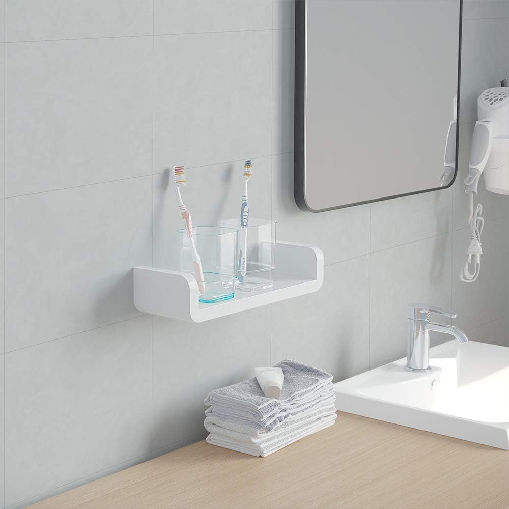 Saug Rustikale U Formige Schwebende Regale Wandmontiertes Badezimmer Organisator Dusche Caddie Kungyo Weissem Kunststoff Badezimmer Wandregal 3er Set Eisenwaren Badezimmer Zubehor