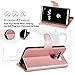 LG V20 Case,Arae LG V20 Wallet Case with Kickstand and Flip Cover, Rose Gold