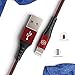 [Apple MFi Certified] SYNLOGIC USB Lightning Cable - Durable Braided Fast Charging & Data Transfer Cable 4 feet for iPhone XS/Xr/X/8/7/6/5/ iPad Pro/Air/Mini (Red)