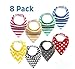 Baby Bandana Drool Bibs,DK FENG Unisex 8-Pack Baby Bibs, Organic Cotton ,Soft and Absorbent- for Boys and Girls Gift Set