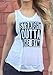 Elaco Women Yoga Shirts Sports Vest Fitness Gym Tank Top Loose Vest Blouse Running T-shirt (White, L)