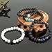 REVOLIA 8MM 4Pcs Distance Beaded Bracelets for Men Women Couple Bracelets Natural Stone Elastic