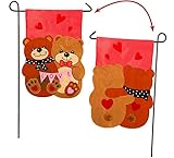 Evergreen Love Bears All Things Applique Garden Flag, 12.5 x 18 inches