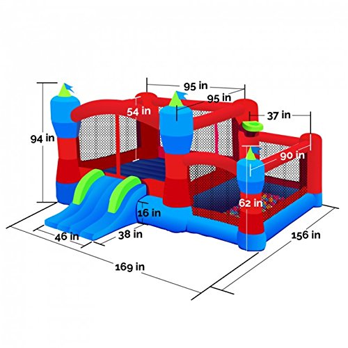 Blast Zone Sidekick Bounce House, Ball Pit, Slide and Hoop
