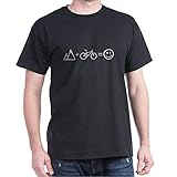 CafePress - Happy Mountain Biking - Dark T-Shirt
