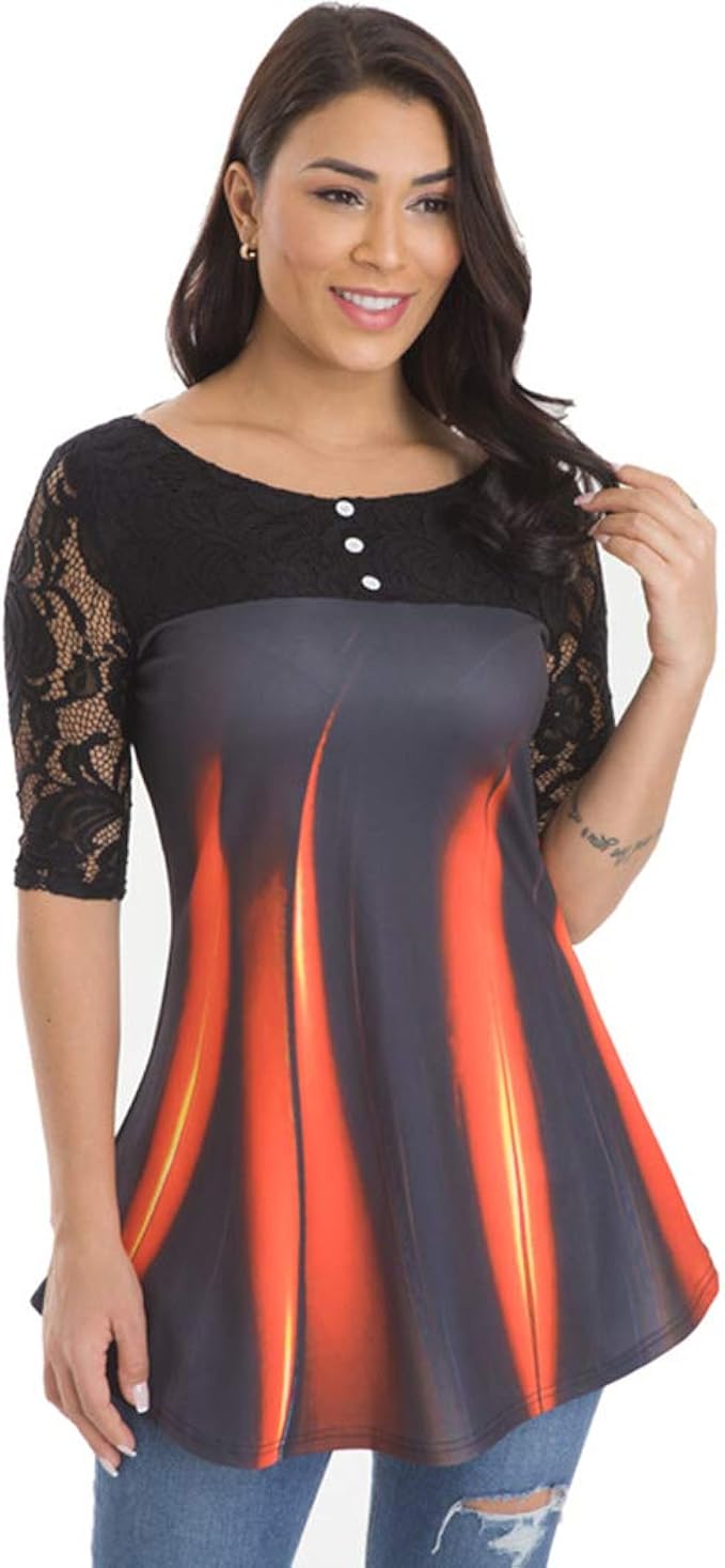 Womens Summer Tunic Tops Loose Ladies Short Sleeve Plain T