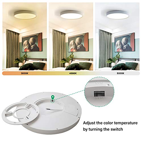 LED Deckenleuchte, UBRAVOO 18W Deckenlampe, Flimmerfreie Kaltweiß Warmweiß Einstellbar Rund Badlampe für Küche… – Bild 4