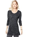 Hanes Women's Lightweight Spacedye Vented Tunic, Black, Small