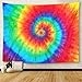 Emvency Tapestry Colorful Rainbow Spiral Tie Dye Pattern Color Dyed Batik Home Decor Wall Hanging for Living Room Bedroom Dorm 60x80 Inches