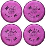 3M 2097 P100 Particulate Filter with Organic Vapor Relief, 2 Pairs (4 Filters)