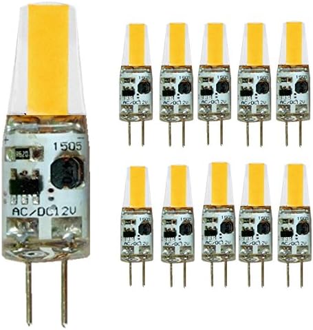 NOVESTE G4 COB LED Bulb, 2W (25W Halogen Equivalent), 180 LM, 3000K Warm White, AC/DC 12V, 10-Pack