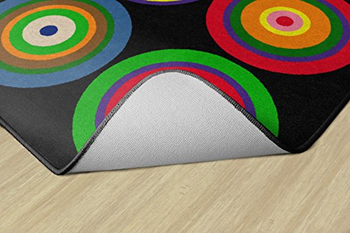image for Flagship Carpets FE160-44A Color Rings Black (Seats 24) Children's Cla