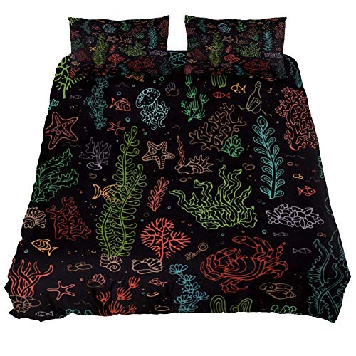 LOVIES Letters Graffi4 3-Piece Duvet Cover Extra Long Twin, Ultra Soft and Easy Care,Bedding Sets with Pillow Shams for Men Women Boys Girls Kids Teens