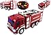 Remote Control Fire Truck RC Truck Rescue Heroes 1:16 Four Channel Full Function w/ Lights & Music Battery Powered RC Truck Toy