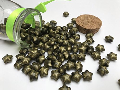 Greenter Sealing Wax Beads Lucky Star Shape For Wax Seal Stamp 110 Pieces (Green Golden, 110 Pieces)