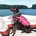 Vivaglory Ripstop Dog Life Jacket, Reflective & Adjustable Preserver Vest with Enhanced Buoyancy & Rescue Handle, Pink, Large
