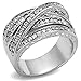 Marimor Jewelry Women's Round Cut Cubic Zirconia Stainless Steel Anniversary Ring Size 9
