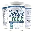 Relax + Focus Stress & Anxiety Relief Powder for Natural Calm & Mental Focus, Relaxation Supplement of Herbs, Vitamins, Protein Powder, Ashwagandha, L-Theanine, 21 Servings by Zen Balance