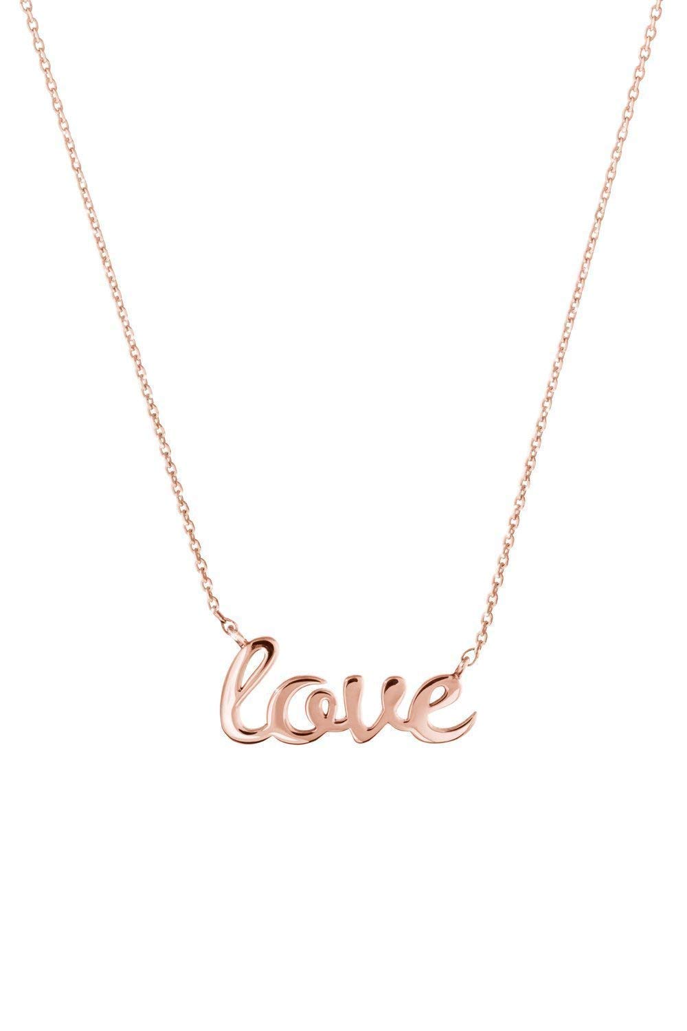 Dainty Love Necklace in 9K 14K 18K Gold 
