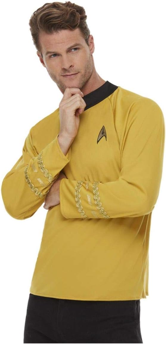 Smiffys Star Trek Voyager Science Uniform, Star Trek Top with Embroidered Delta Badge & Rank Insignias - Image 3
