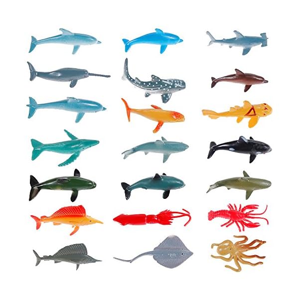 Nabance Sea Animal Figures Animal Toys 38PCS Mini Sea Animal Toys Set Realistic Animal Sea Life Figures Toy Educational…