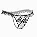 SELORY Women's Crotchless Lace Panties Pearls G-Strings Underwear Thong Lingerie T-Back Pack of 4