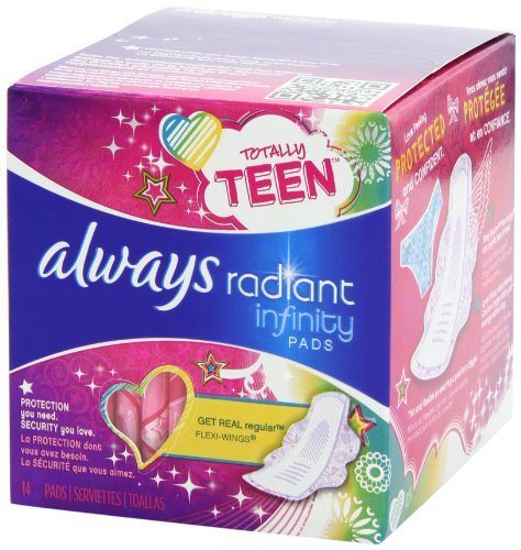 Always Totally Teen Always Radiant Infinity Pads, 14 Count