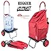 dbest products Bigger Trolley Dolly Cart, Red Shopping Grocery Foldable Cart