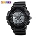 FANMIS Men's Military Sports Electronic Watch Outdoor Mountaineering Multi Function Watch Waterproof Army Tactics Chronograph Large Dial Student Sport Watch LED Fashion Watch (X Black)