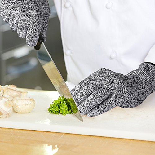 YINENN Cut Resistant Gloves with High Performance Level 5 Hand Protection,Food Grade Safety Gloves for Oyster Shucking,Fish Fillet Processing,Mandolin Slicing,Meat Cutting,Wood Carving-2 Pairs(Medium)