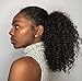 Vigorous Afro Kinky Curly Hairpiece Synthetic Clip in Ponytail Hair Extensions for Black Women Drawstring Natural Coily Ponytail for African Americans(Black)